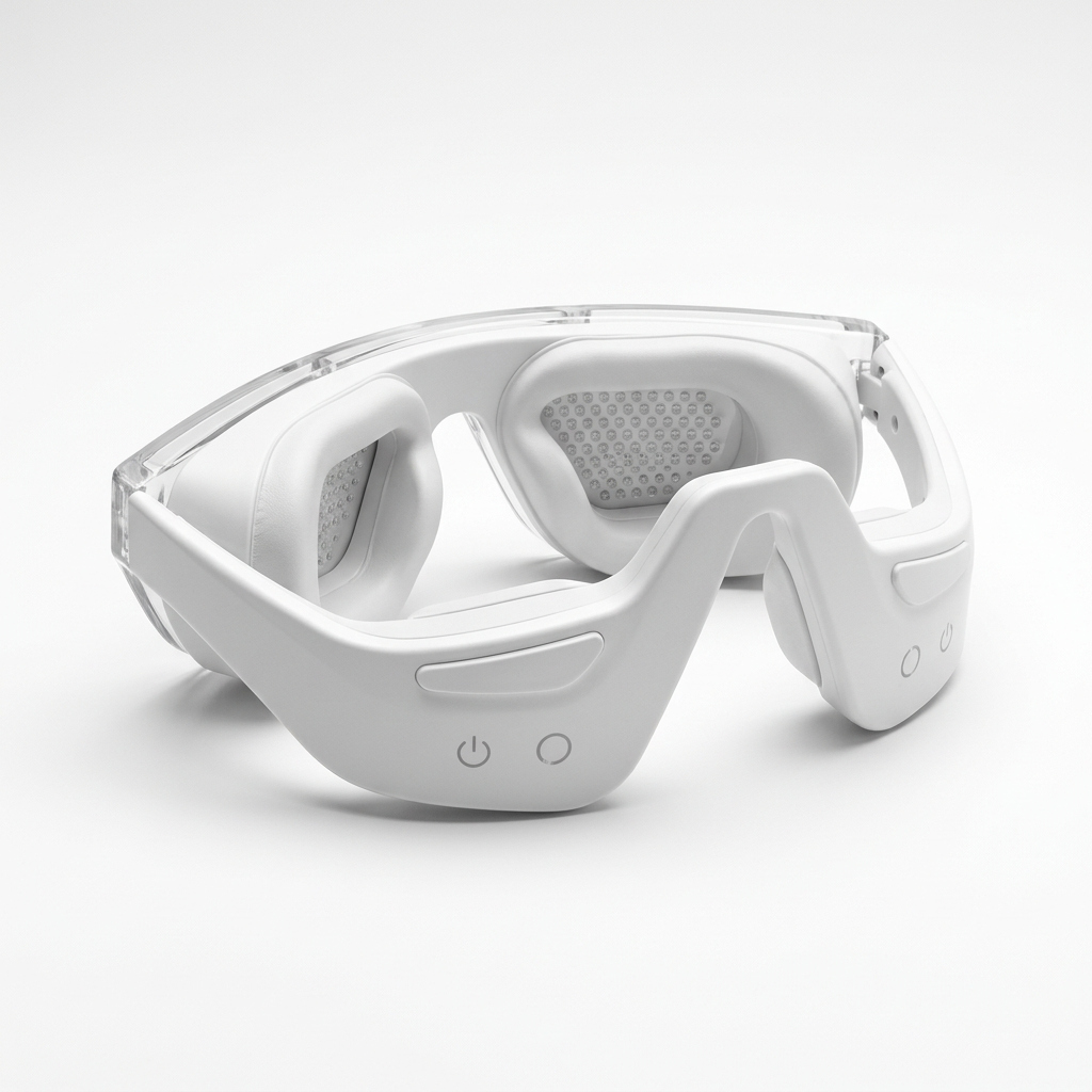 White LED eye care device on a white background