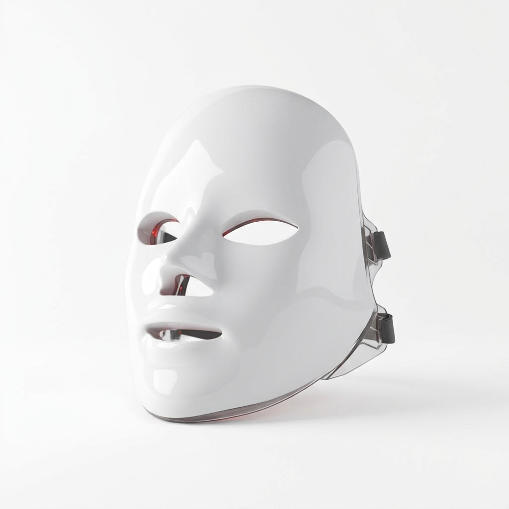 White LED face mask on a white background
